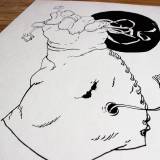 Untitled VIII | Drawings | Halfdan Pisket | Beauton Art Gallery drawings, figurative, graphical, illustrative, monochrome, cartoons, textiles, black, white, paper, marker, time, Buy original high quality art. Paintings, drawings, limited edition prints & posters by talented artists.