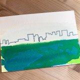 gouache-painting, watercolor-paintings, abstract, landscape, nature, oceans, sky, blue, green, white, paper, watercolor, abstract-forms, beautiful, buildings, cities, decorative, design, interior, interior-design, modern, modern-art, outdoors, Buy original high quality art. Paintings, drawings, limited edition prints & posters by talented artists.