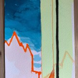 gouache-painting, watercolor-paintings, aesthetic, figurative, illustrative, minimalistic, architecture, patterns, sky, blue, green, pink, turquoise, gouache, paper, watercolor, beautiful, buildings, cities, contemporary-art, decorative, design, interior, interior-design, modern, modern-art, Buy original high quality art. Paintings, drawings, limited edition prints & posters by talented artists.