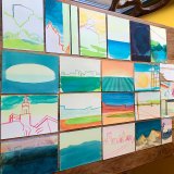 gouache-painting, watercolor-paintings, abstract, aesthetic, geometric, graphical, patterns, sky, blue, turquoise, gouache, paper, watercolor, abstract-forms, beautiful, contemporary-art, decorative, design, interior, interior-design, modern, modern-art, Buy original high quality art. Paintings, drawings, limited edition prints & posters by talented artists.