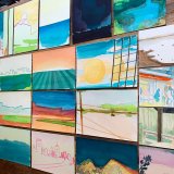 gouache-painting, watercolor-paintings, aesthetic, figurative, illustrative, minimalistic, architecture, patterns, sky, blue, green, pink, turquoise, gouache, paper, watercolor, beautiful, buildings, cities, contemporary-art, decorative, design, interior, interior-design, modern, modern-art, Buy original high quality art. Paintings, drawings, limited edition prints & posters by talented artists.
