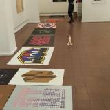 WOW/MOM - 140 x 100 cm. Limited edition linocut print by Marta Banaszak WOW/MOM linocut_exhibition
