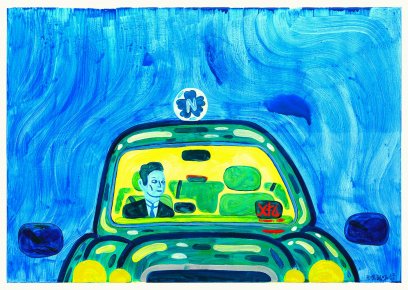 posters-prints, giclee-print, colorful, family-friendly, figurative, graphical, illustrative, pop, bodies, cartoons, everyday life, movement, people, blue, green, turquoise, yellow, ink, paper, amusing, danish, decorative, design, interior, interior-design, nordic, posters, pretty, prints, scandinavien, Buy original high quality art. Paintings, drawings, limited edition prints & posters by talented artists.