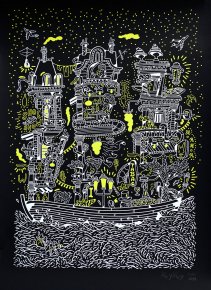 posters-prints, serigraphs, aesthetic, family-friendly, figurative, graphical, landscape, architecture, cartoons, moods, nature, oceans, sailing, transportation, black, white, yellow, acrylic, paper, beautiful, boats, buildings, contemporary-art, danish, decorative, design, modern, modern-art, nordic, party, posters, pretty, prints, scandinavien, sea, Buy original high quality art. Paintings, drawings, limited edition prints & posters by talented artists.