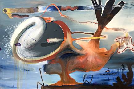 paintings, abstract, landscape, surrealistic, movement, nature, sky, blue, grey, orange, pink, flax-canvas, oil, abstract-forms, atmosphere, contemporary-art, decorative, design, interior, interior-design, modern, modern-art, nordic, scandinavien, scenery, shapes, Buy original high quality art. Paintings, drawings, limited edition prints & posters by talented artists.