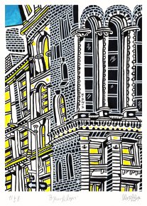 posters-prints, giclee-print, family-friendly, figurative, graphical, pop, architecture, cartoons, black, blue, yellow, ink, paper, architectural, buildings, cities, contemporary-art, copenhagen, danish, design, interior, interior-design, modern, modern-art, nordic, Buy original high quality art. Paintings, drawings, limited edition prints & posters by talented artists.