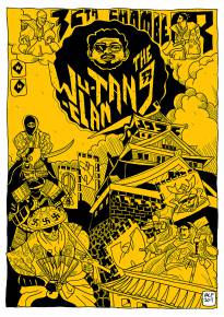 The Wutang Clan - 36th Chamber | Posters, Giclee | Halfdan Pisket | Beauton Art Gallery posters, giclee, illustrative, pop, portraiture, cartoons, people, black, yellow, ink, paper, contemporary-art, danish, design, fantasy, icons, modern, modern-art, music, nordic, posters, prints, scandinavien, Buy original high quality art. Paintings, drawings, limited edition prints & posters by talented artists.
