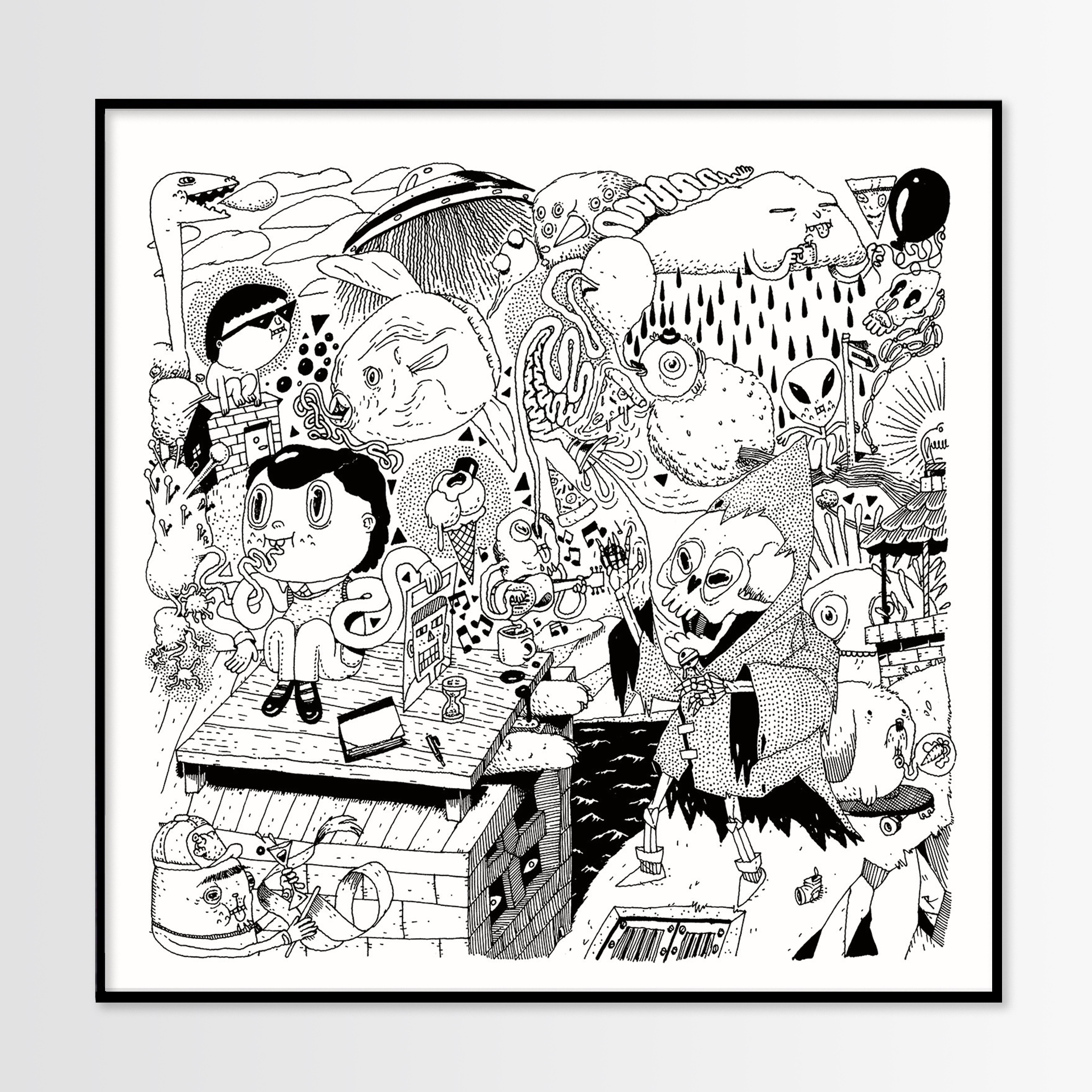 posters-prints, giclee-print, family-friendly, figurative, graphical, illustrative, landscape, monochrome, pop, cartoons, children, humor, patterns, people, black, white, ink, paper, amusing, black-and-white, boys, copenhagen, graffiti, interior, interior-design, modern, mountains, summer, sun, urban, Buy original high quality art. Paintings, drawings, limited edition prints & posters by talented artists.