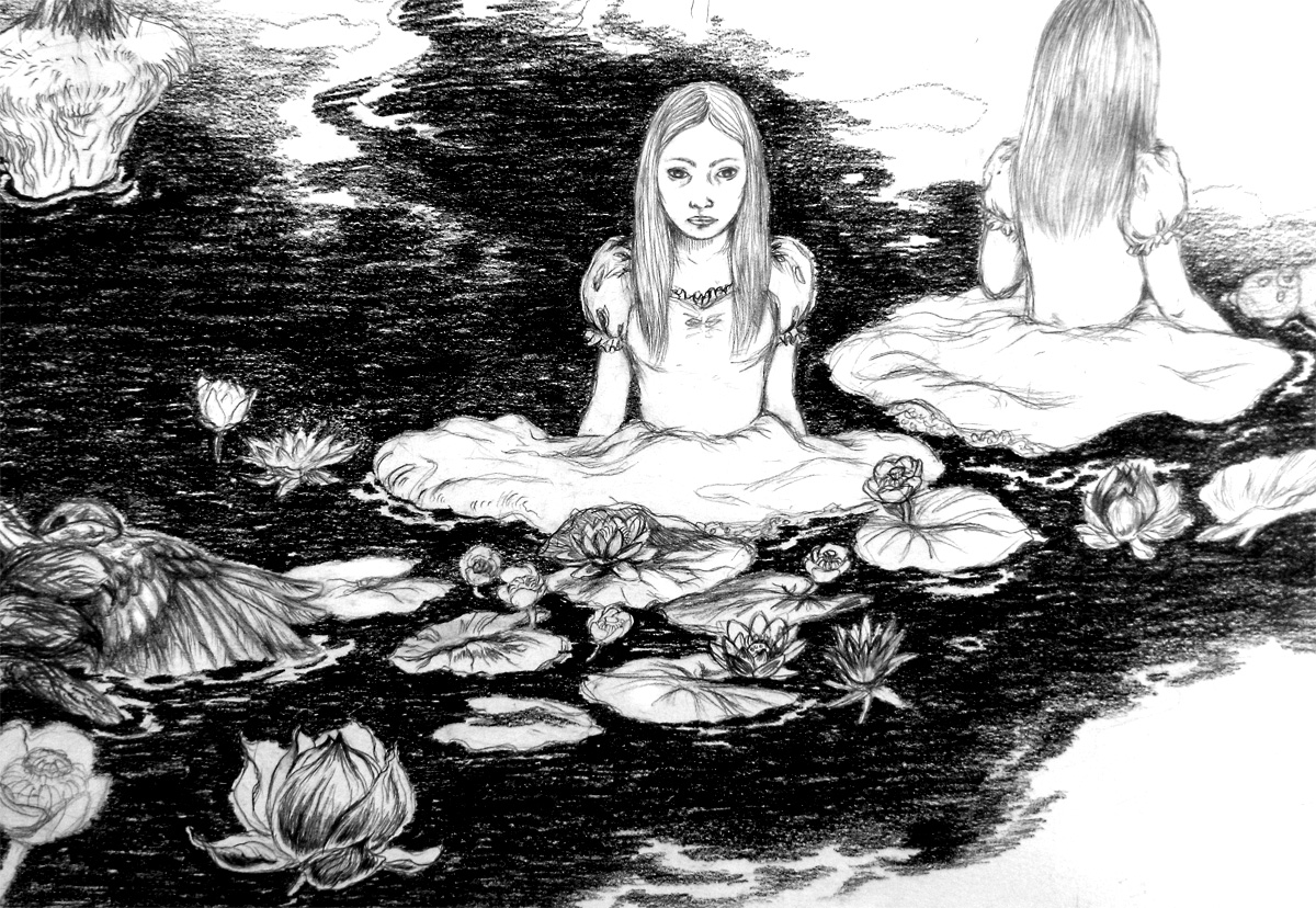 Time - 60 x 76. En original illustration af Louise Bech Pedersen. Beskyttet med klart stift plast/stift underlag af skiltekarton. Uden ramme. modern online art - interior decoration original art drawings galleries artists