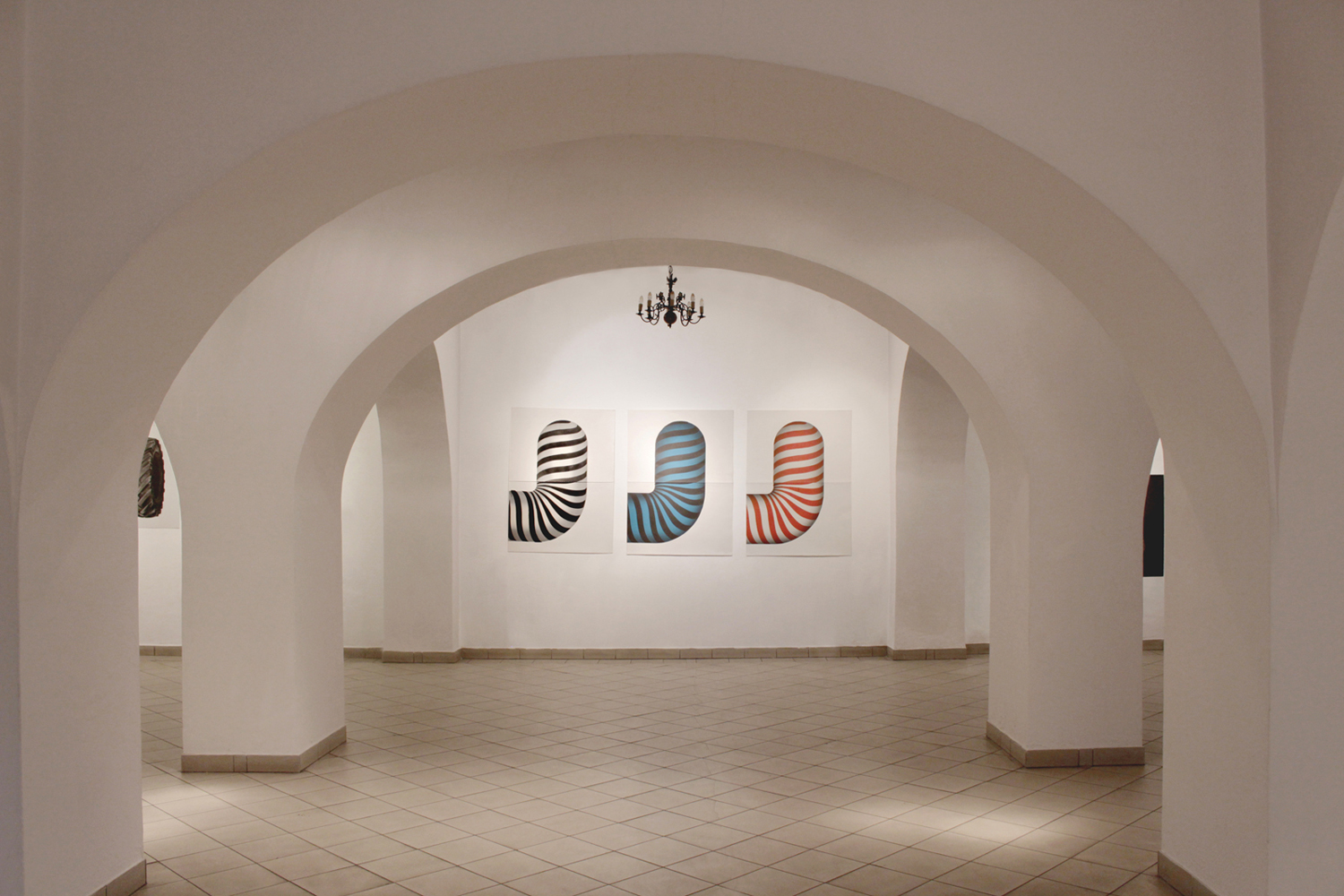 The Great Licking red - 140 x 100 cm. Limited edition linocut print by Marta Banaszak THE GREAT LICKING linocut_exhibition