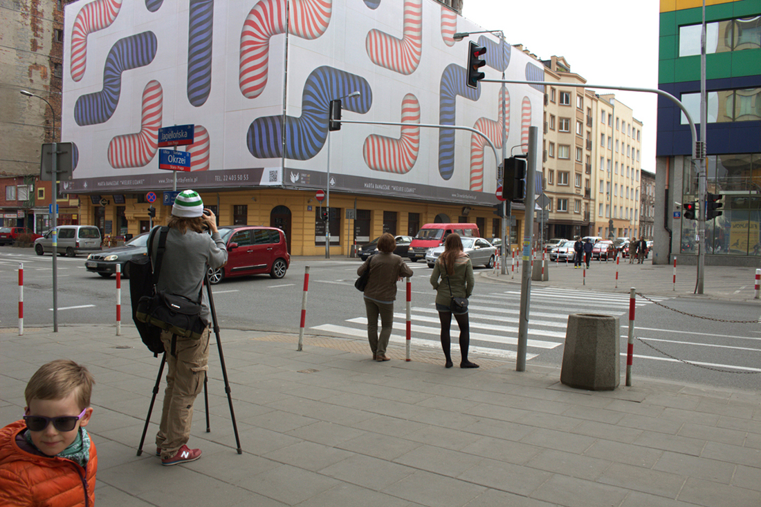 The Great Licking red - 140 x 100 cm. Limited edition linocut print by Marta Banaszak THE GREAT LICKING linocut_art project