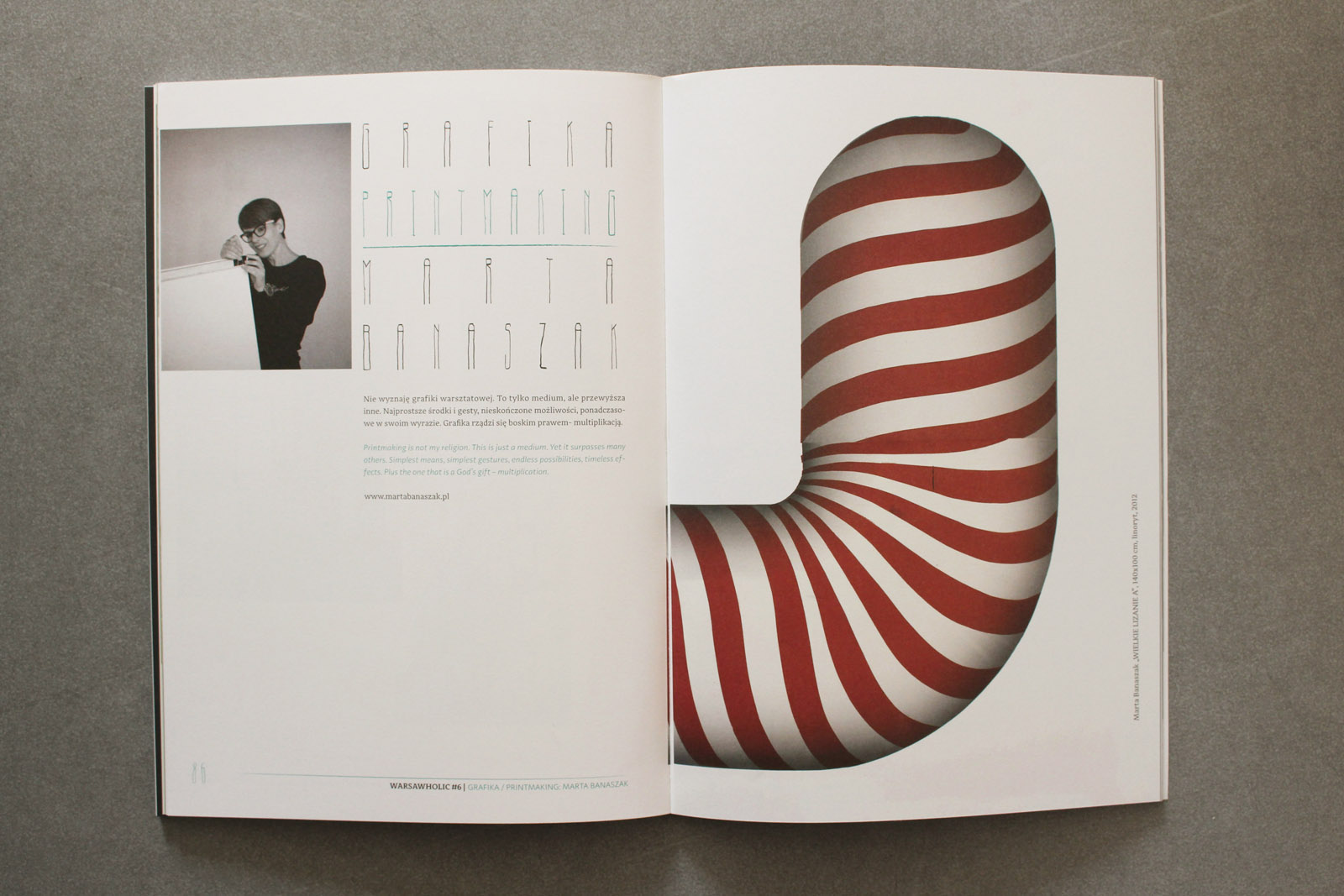 The Great Licking red - 140 x 100 cm. Limited edition linocut print by Marta Banaszak THE GREAT LICKING linocut_Warsawholic Magazine