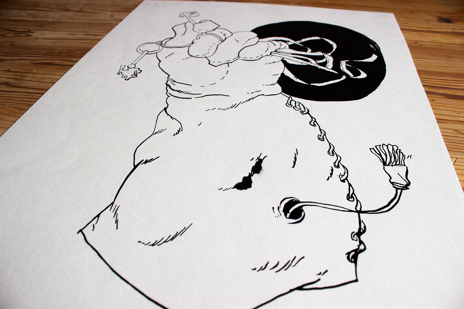 Untitled VIII | Drawings | Halfdan Pisket | Beauton Art Gallery drawings, figurative, graphical, illustrative, monochrome, cartoons, textiles, black, white, paper, marker, time, Buy original high quality art. Paintings, drawings, limited edition prints & posters by talented artists.