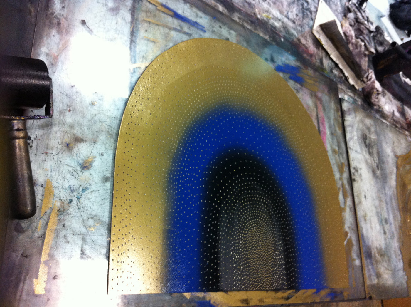 VIRGIN MARY linocut_printing process