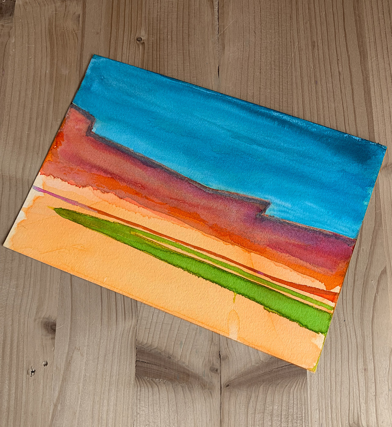 gouache-painting, watercolor-paintings, abstract, expressive, graphical, landscape, minimalistic, patterns, blue, green, orange, red, gouache, paper, watercolor, abstract-forms, beautiful, contemporary-art, decorative, design, interior, interior-design, modern, modern-art, Buy original high quality art. Paintings, drawings, limited edition prints & posters by talented artists.