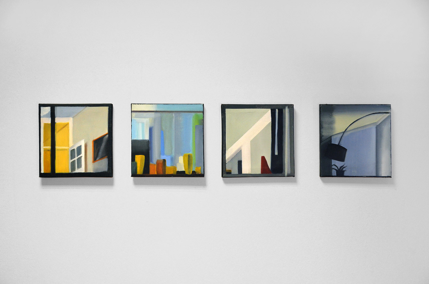 Windows IX | Paintings | Noemi Staniszewska | "Windows IX"
Original oil painting by Noemi Staniszewska
The Windows series is a pictorial tale of urban walks through the residential neighborhoods of the Hague. It is the result of observing the uncovered windows of Dutch houses, a recording of fragments of someone else's reality – intimate and yet exposed to public view.The window here is the boundary between private and foreign. It is a place where gazes meet, place of confrontation with what is outside. In this case, the situation of looking in the windows is also an expression of the emigration experience – the observer, although sees, remains outside of what he looks at, as always an outsider. Voyeurism is a manifestation of curiosity, perhaps longing, but at the same time it involves a violation of boundaries.
 | Beauton Art Gallery paintings, colorful, figurative, graphical, illustrative, still-life, architecture, everyday life, patterns, blue, brown, green, grey, red, cotton-canvas, oil, architectural, beautiful, buildings, contemporary-art, decorative, design, interior, interior-design, modern, modern-art, windows, Buy original high quality art. Paintings, drawings, limited edition prints & posters by talented artists.