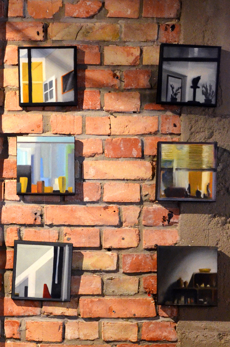 Windows IX | Paintings | Noemi Staniszewska | "Windows IX"
Original oil painting by Noemi Staniszewska
The Windows series is a pictorial tale of urban walks through the residential neighborhoods of the Hague. It is the result of observing the uncovered windows of Dutch houses, a recording of fragments of someone else's reality – intimate and yet exposed to public view.The window here is the boundary between private and foreign. It is a place where gazes meet, place of confrontation with what is outside. In this case, the situation of looking in the windows is also an expression of the emigration experience – the observer, although sees, remains outside of what he looks at, as always an outsider. Voyeurism is a manifestation of curiosity, perhaps longing, but at the same time it involves a violation of boundaries.
 | Beauton Art Gallery paintings, colorful, figurative, graphical, illustrative, still-life, architecture, everyday life, patterns, blue, brown, green, grey, red, cotton-canvas, oil, architectural, beautiful, buildings, contemporary-art, decorative, design, interior, interior-design, modern, modern-art, windows, Buy original high quality art. Paintings, drawings, limited edition prints & posters by talented artists.